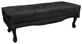 Recamier Decorativo 195cm Loewe Suede Pés de Madeira Preto G63 - Gran Belo
