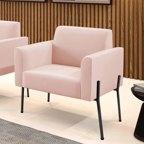 Poltrona Pé de Ferro Preto para Estúdio Marisa Veludo - Rose