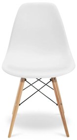 Cadeira Sala de Jantar kit2 Eiffel Eames Base Madeira Branco R02 - D'Rossi