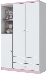 Roupeiro Infantil Bala de Menta 3 Portas 2 Gavetas - Branco
