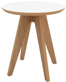 Mesa Lateral Belina Redonda cor Freijo com Off White - 38705 Sun House