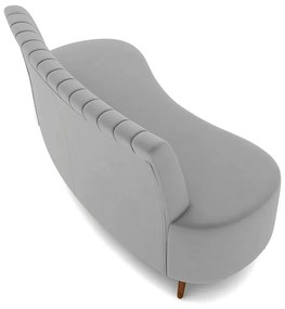 Sofá 2 Lugares Living 160cm Pé Palito Maraú Veludo K01 - D'Rossi - Cinza
