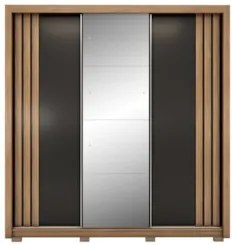 Guarda Roupa Casal 210cm Com Espelho Moly Flex D02 Nude/Preto - Mpozen