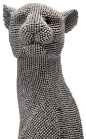 Escultura Decorativo Pantera Em Poliresina Cinza 52x19x17 Cm - D'Rossi