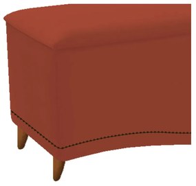 Calçadeira Estofada Yasmim 90 cm Solteiro Suede Terracota - ADJ Decor