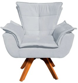 Poltrona Sala de Estar Giratória MM30 Kit 2 Opalla Suede D03 - D'Rossi - Cinza