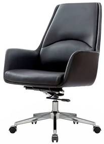 Cadeira Atlanta Office Diretor Corino Preto Base Aço - 76872 Sun House
