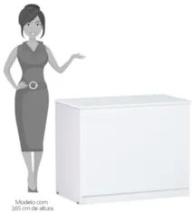 Armário Multiuso Baú 95cm 1 Porta Amanda Branco - AJL Móveis