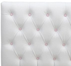 Cabeceira Cama Box Casal King 195cm Nicole Capitonê Corano Branco Botão Rosa - Sheep Estofados - Branco
