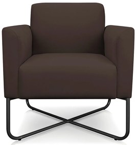 Poltrona Decorativa Isabella Base X Suede Marrom/Preto G19 - Gran Belo
