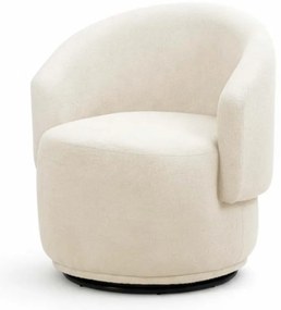 Poltrona Decorativa Giratória Sala de Estar Recepção Jasmine Bouclé