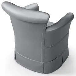 Poltrona de Amamentação Fixa com Puff Bárbara Sintético Cinza - Phoeni