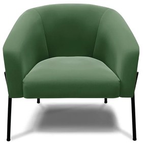 Poltrona Decorativa Pé de Ferro Preto Stella Suede Suede Verde D03 - D'Rossi