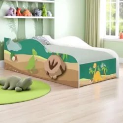 Cama Solteiro Infantil Baixa Para Colchão 188x88cm Dinossauro K06 - Mp