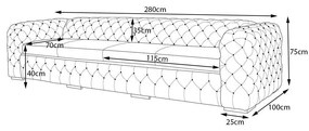 Sofá 4 Lugares Astúria 280cm Couro Mel G58 - Gran Belo