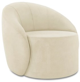 Poltrona Sala Orgânica Giratória Lua Suede D03 - D'Rossi - Bege