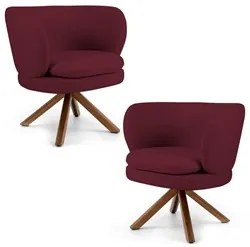 Kit 2 Poltronas Decorativas Melissa Base Giromad Giratória Veludo C-27