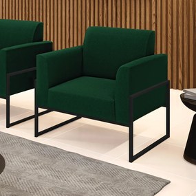 Poltrona Sala Estar Industrial Alta Preto Marisa Bouclê D03 - D'Rossi - Verde