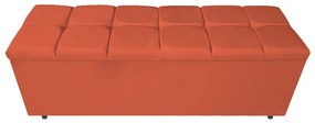 Calçadeira Estofada Manchester 195 cm King Size Suede Terracota - ADJ Decor