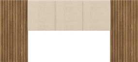 Cabeceira Casal Queen Cama Box 268cm Ripado Selma Linho V01 - D'Rossi - Brisa e Bege