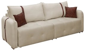 Sofá-Cama 2,30 m Retrátil e Reclinável 2 Lugares Elegance - Veludo Nude