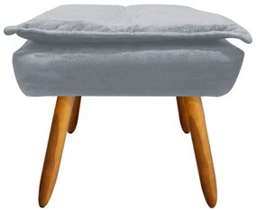 Puff Opala Suede Cinza Pés Palito Castanho D'Rossi