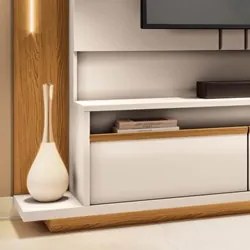 Estante Painel para TV 75 Pol. Monzane H01 Off White/Cinamomo - Mpozen