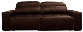 Sofá de Couro 2 Lugares Alabama 250cm USB M06 Cor Café 490 - ADJ DECOR