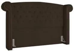 Cabeceira Cama Box Casal Queen 160cm Provença Z37 Veludo Marrom - Mpoz