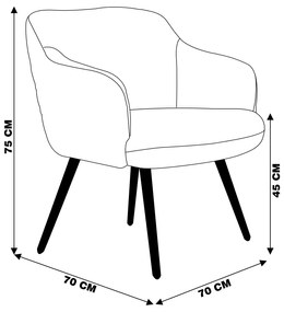 Kit 2 Poltronas Decorativas Kitana Pés Palito Veludo Marrom G15 - Gran Belo