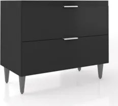 Balcão Para Pia 100cm Sem Tampo Pérola Z34 Preto            - Mpozenat