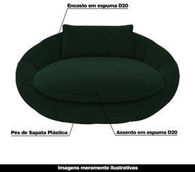 Poltrona Caminha para PET Afrodite Veludo Verde G45 - Gran Belo