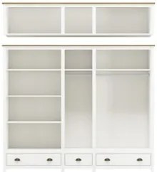 Guarda Roupa Casal 221cm 10 Portas 3 Gavetas Lázio Branco/Freijó F07 -