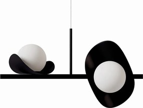 Pendente Calandra Irregular Linear 27X21X95Cm Alumínio E Globo Ø10Cm F... (CHAMPANHE, FOSCO)
