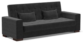 Sofá Cama Casal 3 Lugares 210cm Lisboa Suede D03 - D'Rossi - Preto