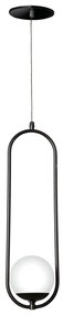 Pendente Oval C/ Globo 15X12X52Cm Metal E Vidro 1 X G9 Globo Ø12Cm|Old... (GRAFITE / COBRE BRILHO, FOSCO)