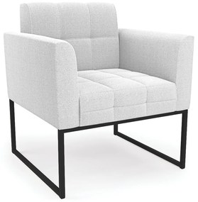 Poltrona Sala de Estar Industrial Preto Elisa Bouclê D03 - DRossi - Off White