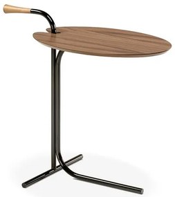 Mesa Lateral Isis Nogueira Base Cromo Negro - 78947 Sun House