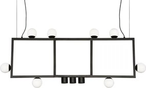 Pendente Aluminio Vidro Preto Soll