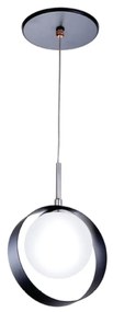 Pendente Aro 10X23X10Cm Metal E Globo Ø10Cm 01Xg9 |Old Artisan Pd-5515 (PRETO, AMBAR)