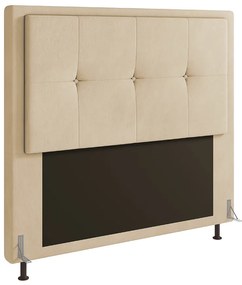 Cabeceira Casal King Cama Box 195cm  para Quarto Ametista Suede M11 - D'Rossi - Bege