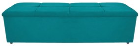Calçadeira Munique 140 cm Casal Suede Azul Turquesa - ADJ Decor