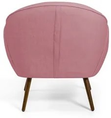 Poltrona Decorativa Sala de Estar Nina Pés Palito Madeira C-105 Linho