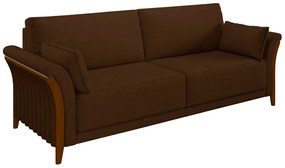 Sofá Decorativo 3 Lugares 222cm Market Veludo Marrom G45 - Gran Belo