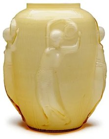 Vaso Dançarina Âmbar Leitoso Murano Cristais Cadoro