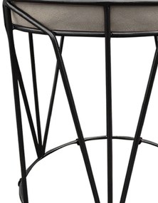 Puff Multiuso com Mesa Babu 2 em 1 Suede Bege Base Preto - D'Rossi