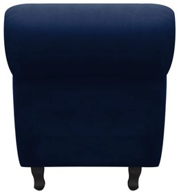 Recamier com Baú Itália Namoradeira Calçadeira Suede - D'Rossi - Azul Marinho