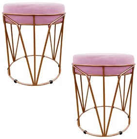 KIT 02 PUFF BABU SUEDE BASE COBRE DROSSI - Rosa Bebê