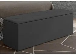 Calçadeira Baú Casal 140cm Paris Veludo Cinza - JS Móveis