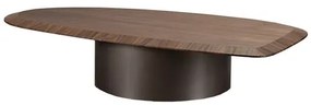 Mesa Centro Auris Baixa Nogueira Base Bronze - 77935 Sun House